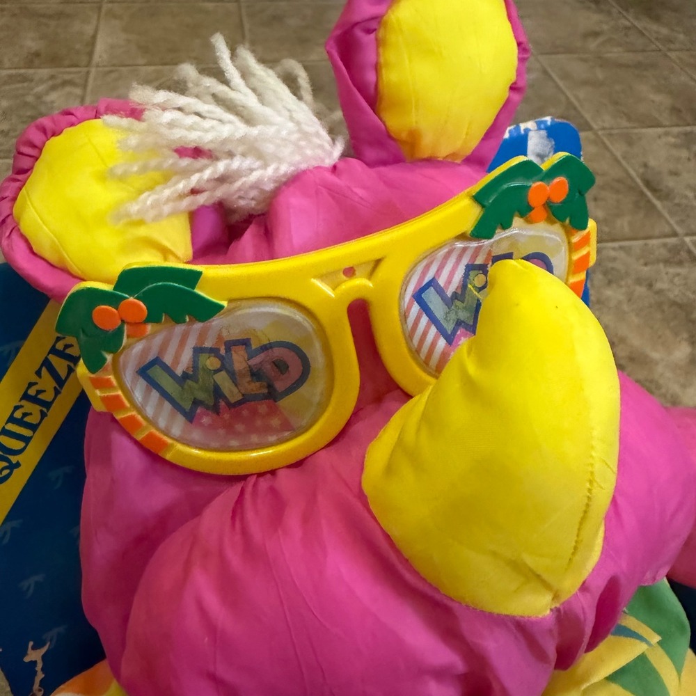 Fisher-Price The Wild Puffalumps Rhino Pink Plush Vintage 80s 90s Toy 8050 - Picture 15 of 16